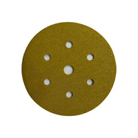 Disques abrasifs en papier abrasif de 150 mm (6 pouces) avec 7 trous et crochet et boucle dorés
