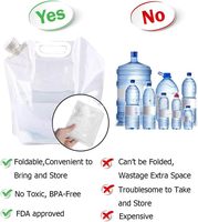 Sac souple pliable personnalisé pour emballage de liquides, 5L 10L, bleu, avec bec verseur et poignée, type réservoir d'eau