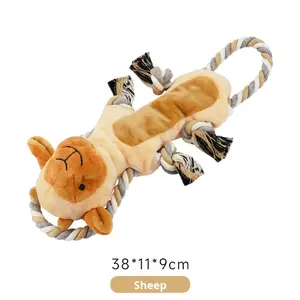 Çevre dostu peluş köpek oyuncak çiğneme dayanıklı ve gıcırtılı pamuk halat Pet oyuncaklar diş temizleme için - Product Image 4