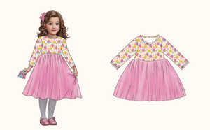 Vestito Tutu Rosso per Bambine, Abito Principessa a Maniche Lunghe per Feste Natalizie e Vacanze, 3-8 Anni - Product Image 2