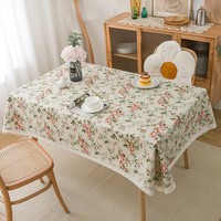 Nappe de table basse pour la maison, motif botanique frais pastoral, petite nappe en coton et lin à fleurs, toile de table