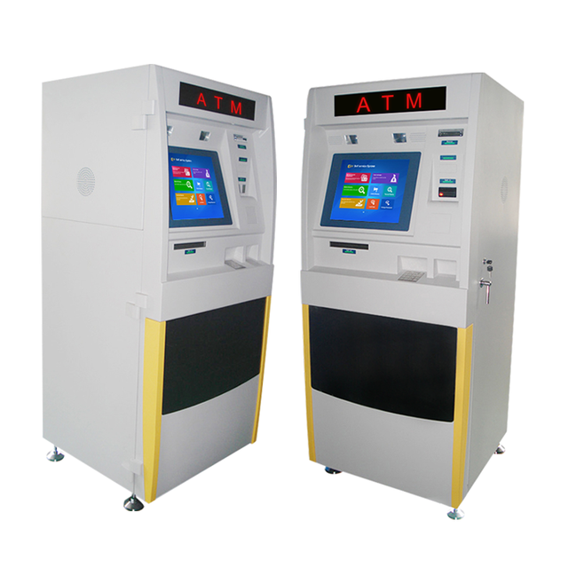 Self Service Banknote Bill Acceptor Cash Dispenser Bank ATM  Machine Automated Cash Payment Bank Kiosk Machine