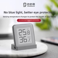 Termometer Higrometer Miaomiaoce MHO-C401 Layar E-Ink Dinding Magnetik Kreatif Pengukur Kering dan Basah untuk Rumah