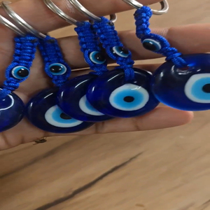 Elegante Adorno de Pared Moderno de Resina Azul con Ojo Turco, Amuleto Hecho a Mano, Ecológico, Vibraciones Positivas, para Sala de Estar u Oficina en Casa - Product Image 2
