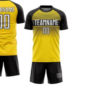 ชุดเสื้อฟุตบอลลายทางแขนสั้นระบายอากาศแห้งเร็วชุดฝึกซ้อมเสื้อและกางเกงขาสั้นผู้ชายเยาวชน - Product Image 2