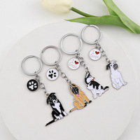 LLavero de perro de dibujos animados, amuleto de Mascota de varias razas, regalo de Animal de aleación de Metal para amantes de los perros, mochila, monedero, accesorio duradero Kawaii