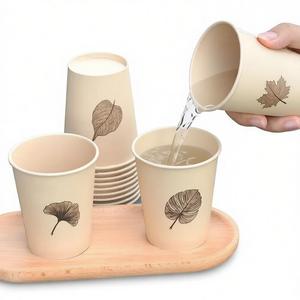 Vaso Desechable Ecológico <span class=keywords><strong>de</strong></span> Papel Kraft <span class=keywords><strong>de</strong></span> Pared Simple Impreso con Logotipo Personalizado para Cafeterías - Product Image 3