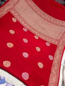 Sari Banarasi Tassur Kadhwan Pur Fait Main par un Designer, Tissé à la Main, en Tissu Tassur Premium, Vêtement Ethnique pour Fêtes, Toutes Saisons - Product Image 6