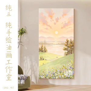 Hand Painted Oil Painting Landscape Art 100% Handmade Impressionism Style For Living Room Entryway Decor - Product Image 2