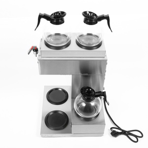 Commercial Stainless Steel Single Head Coffee Brewer Drip Coffee Maker with Carafes Decanter Warmer Plates - Product Image 1
