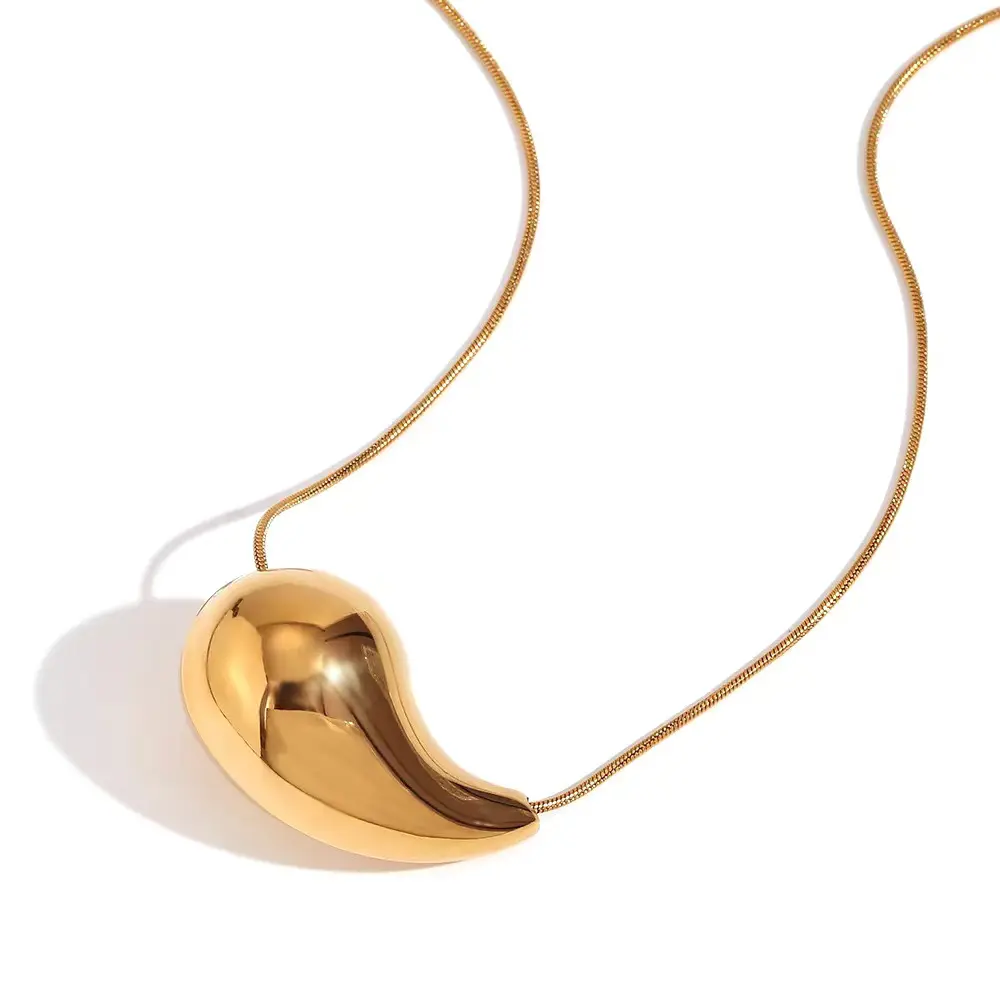 Joyería personalizada de acero inoxidable quirúrgico colgante en forma de gota para las mujeres regalo de Navidad 316l collar
