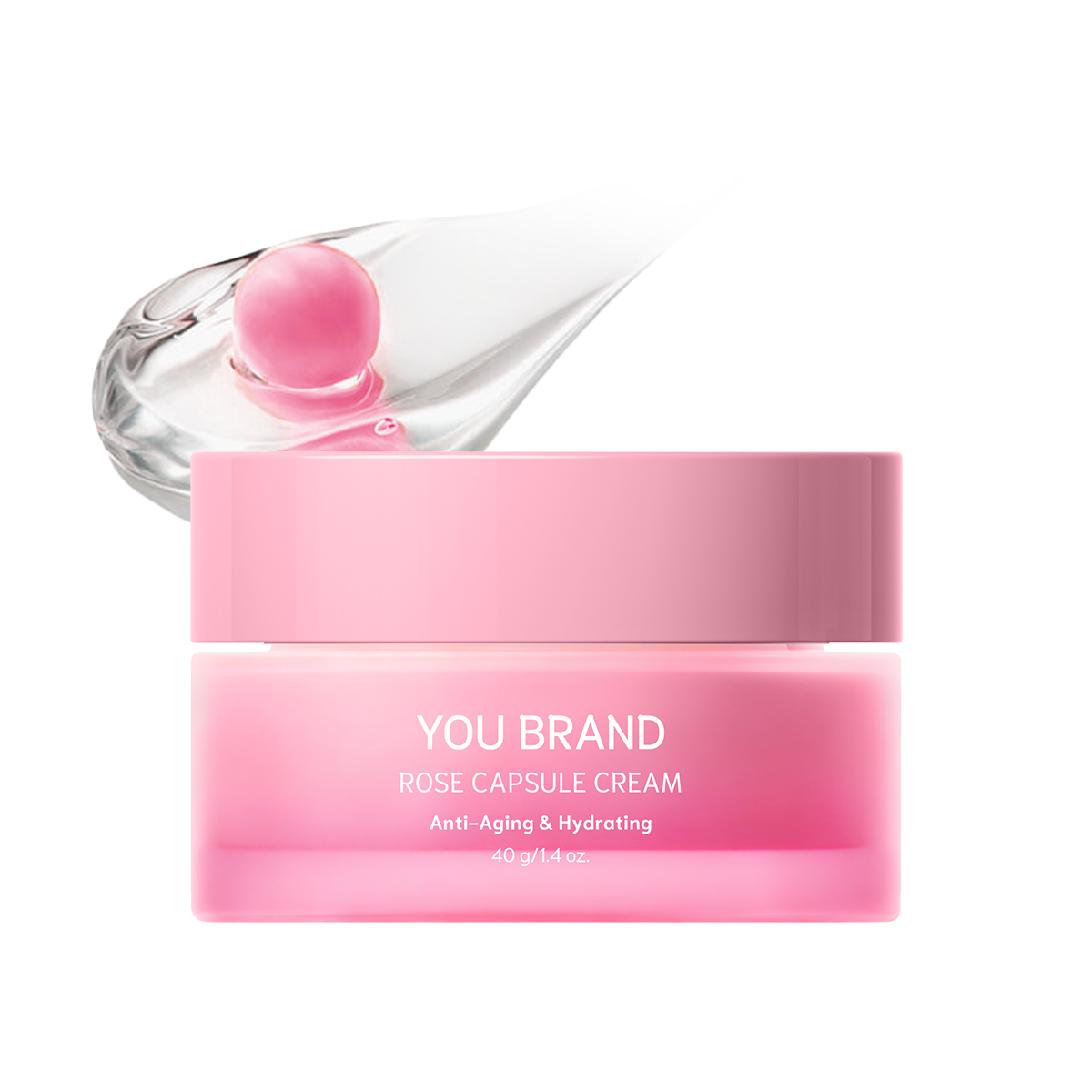 OEM Private Label Face Cream Pink Rose Capsule Moisturizer Cream