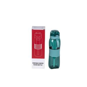 Bouteille filtrante à <span class=keywords><strong>eau</strong></span> <span class=keywords><strong>alcaline</strong></span> portable de sport de randonnée la plus vendue, verte et grise, 740 ml - Product Image 4