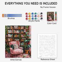 Kit de peinture acrylique DIY Songwoo Sweet Fantasy, théière rose pastel, maison de campagne, peinture par numéros