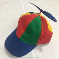Gorra de Béisbol Infantil Barata al por Mayor, 100% Algodón, con Bordado 3D en Relieve de Hélice de Helicóptero, para Promoción, Colores Variados