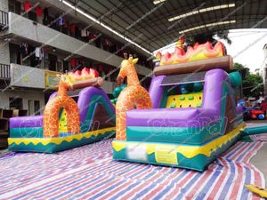 Diapositiva inflable del parque de atracciones del dragón del diablo, tobogán hinchable, carrera de obstáculos del Castillo, tobogán Moonwalk para parque infantil - Product Image 3