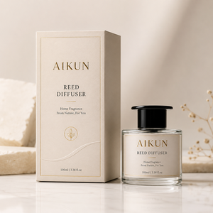 AIKUN น้ำหอมปรับอากาศแบบเติมได้ในขวดแก้วดีไซน์มินิมอล พร้อมกล่องของขวัญ สำหรับห้องพักโรงแรม รับผลิตแบบ OEM ODM - Product Image 1