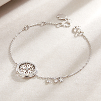 Brazaletes populares para jóvenes, pulseras colgantes de estilo moneda exquisita, de plata de ley, informales