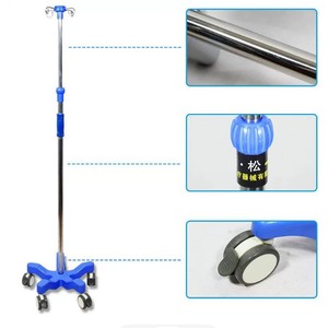 Jiaxin Stainless Steel Infusion Stand Height Adjustable Mobile IV Pole Drip Holder Hospital Use - Product Image 4