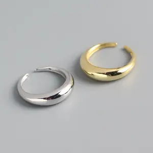 Rainbowking Cincin tubuh cahaya perak murni S925 cincin Dalaman sederhana dan serbaguna perhiasan cincin halus gaya INS