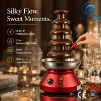 Nouvelle Fontaine à Chocolat Commerciale à 5 Niveaux à Base d'Eau avec Effet Cascade Certifiée CE pour Mariages et Fêtes Facile à Utiliser