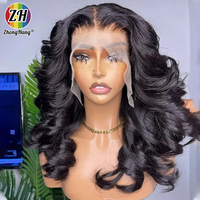 Pelucas de cabello humano peruano virgen al por mayor, baratas, con cierre frontal de encaje, peluca bob corta, pelucas bob frontales de cabello humano con ondas corporales al por mayor