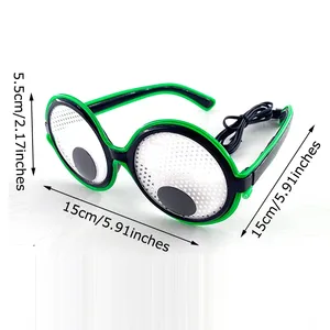 Cadre lumineux LED fluorescent pour fête, lunettes <span class=keywords><strong>de</strong></span> dessin animé amusantes et mobiles en forme d'œil, néon, musique, rave, décoration <span class=keywords><strong>de</strong></span> Noël, accessoires amusants pour Pâques - Product Image 6