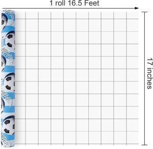 Papel de Regalo con Diseño de Balón de Fútbol, Rayas Azules, Diseño Champion, Papel Reciclable para Regalos de Cumpleaños para Niños - Product Image 2