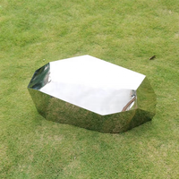Sculpture de galets en acier inoxydable Grande sculpture de jardin Sculpture de jardin abstraite Caillou