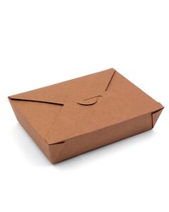 Boîte à repas jetable en papier kraft brun écologique pour emporter, emballage alimentaire pour restaurant - Product Image 1