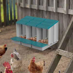 Nichoir à poules en plastique à 3 compartiments avec collecte d'œufs enroulable pour poules pondeuses, ferme avicole, <span class=keywords><strong>poulailler</strong></span> - Product Image 1