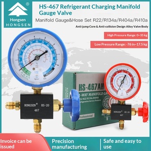 Manómetro de Presión para Evaporador de Aire Acondicionado Hongsen HS-467AL/AH con Válvulas de Carga de <span class=keywords><strong>Refrigerante</strong></span> de Alta/Baja Presión - 1 Año de Garantía - Product Image 3