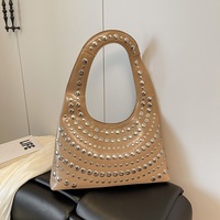 Nouveau sac à main coréen tendance avec rivets, style rétro, sac à bandoulière unique en écaille de tortue et sequins, sac souple