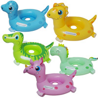 Siège de bain gonflable en PVC écologique en forme de dinosaure de dessin animé, logo personnalisé pour bébé, pliable, pour piscine et mer