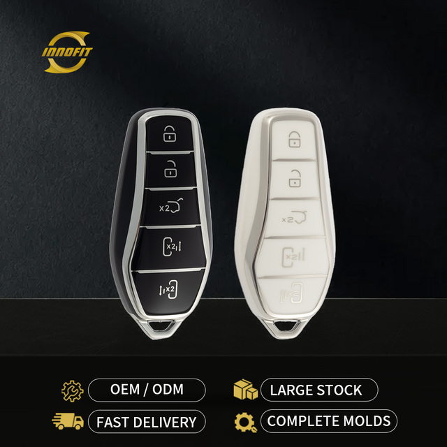 Innofit BYD2 New Luxury Car Key Cover Case TPU for BYD M9 Tang L Tang Dmi EV Smart Remote Key 5 Buttons Multicolor ODM OEM