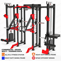 REYK Rack de musculation multifonctionnel avec Smith Machine et système de câbles, équipement de gym commercial