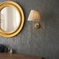 Applique murale personnalisée en gros, luminaire mural vintage, laiton antique classique avec abat-jour en tissu beige pour chambre à coucher