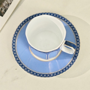 6 <b>Cups</b> and <b>Saucers</b> Gift Set Exquisite Classic Bone China Eco-friendly Blue Gift Box Luxury Hotsale Ceramic Round Business Gifts - Product Image 4