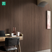 TianGe Certificat Ce Certificat Fsc Adhésif Akupanel Music Studio Mdf Placage Moderne 2600/2700Cm Panneaux Acoustiques à Lamelles Murales