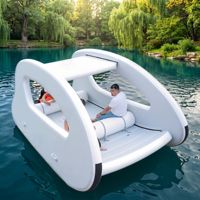 Bateau gonflable pliable de 4,5 m avec moteur électrique |   Maison flottante haut de gamme pour plateforme de yacht