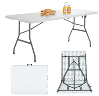 La nouvelle table portative de pli de 6 pieds de moule de coup dans la moitié pour l'usage extérieur