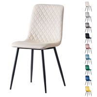 Chaise de salle à manger en velours de luxe nordique vert bleu chaises de salle à manger en tissu de velours rembourré pour table de salle à manger