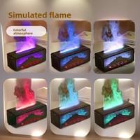 Nouveau diffuseur d'arômes à flamme simulée, modèle transfrontalier, pour foyer, télécommandé, de bureau, avec ambiance lumineuse colorée