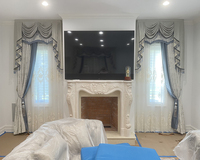 Rideau pour Fenêtres Rondes pour Fenêtre Coulissante Cantonnière Européenne Rideau de Fenêtre de Style Européen de Luxe Tissu Textile Tendance