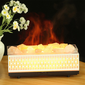 Difusor de Aroma de llama de simulación Rectangular personalizado 2025, difusor de aceite esencial de chimenea con lámpara de sal del Himalaya - Product Image 4