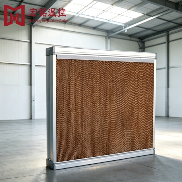 High Efficiency 7090 Honeycomb Evaporative Cooling Pad, Brown Kraft Paper Wet Curtain with Aluminum Alloy Frame for Greenhouse