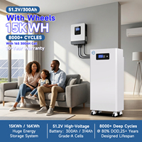 Baterai Lithium Lifepo4 15kwh 8000+ Siklus untuk Penyimpanan Energi Rumah 51.2v 300Ah Kapasitas Tinggi Sistem Tenaga Surya Tipe Lantai