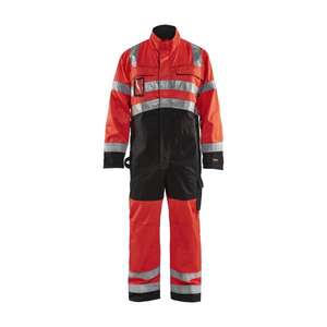 BLAKLADER - 637318045599C58 Hi-Vis <b>overall</b> Red/<b>Black</b> - EAN 7330509377215 HI-VIS WORKWEAR - Product Image 1