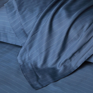 Qin Yue Custom Lyocell Four-Piece <b>Bedding</b> <b>Set</b> 60 Count <b>Stripe</b> Eco-Friendly 1.8m Bed Sheet Pillowcase Duvet Cover <b>Set</b> - Product Image 3