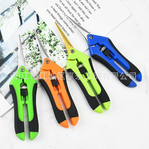 Stainless Steel Garden Shears 5 Inch Butterfly Structure Pruning Vines Manual Operation Orange Plastic Handle - Product Image 2